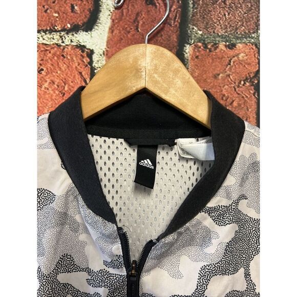 Adidas Men Windbreaker Jacket Adult Small Camouflage Camo Gray Black - Picture 2 of 4